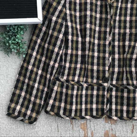 Giorgio Armani Vintage Tweed Check Blazer - Picture 2 of 8